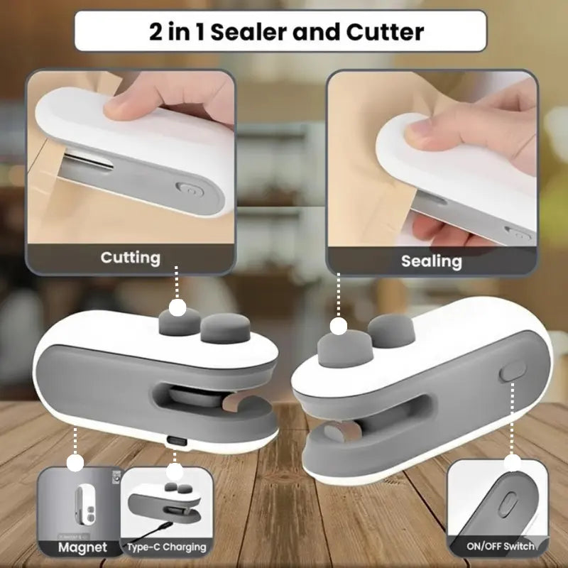 PureSeal Pro™ – Rechargeable Airtight Mini Sealer | No Preheating