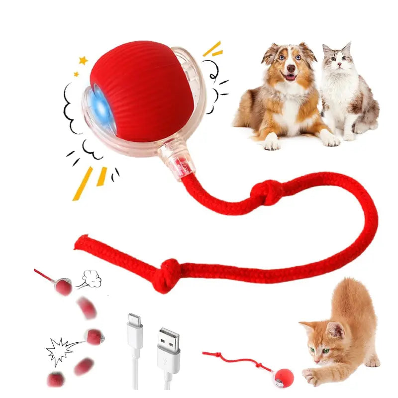 FurPlay™ Automatic Rolling Pet Toy - Rechargeable | Non-Toxic | Long Playtime
