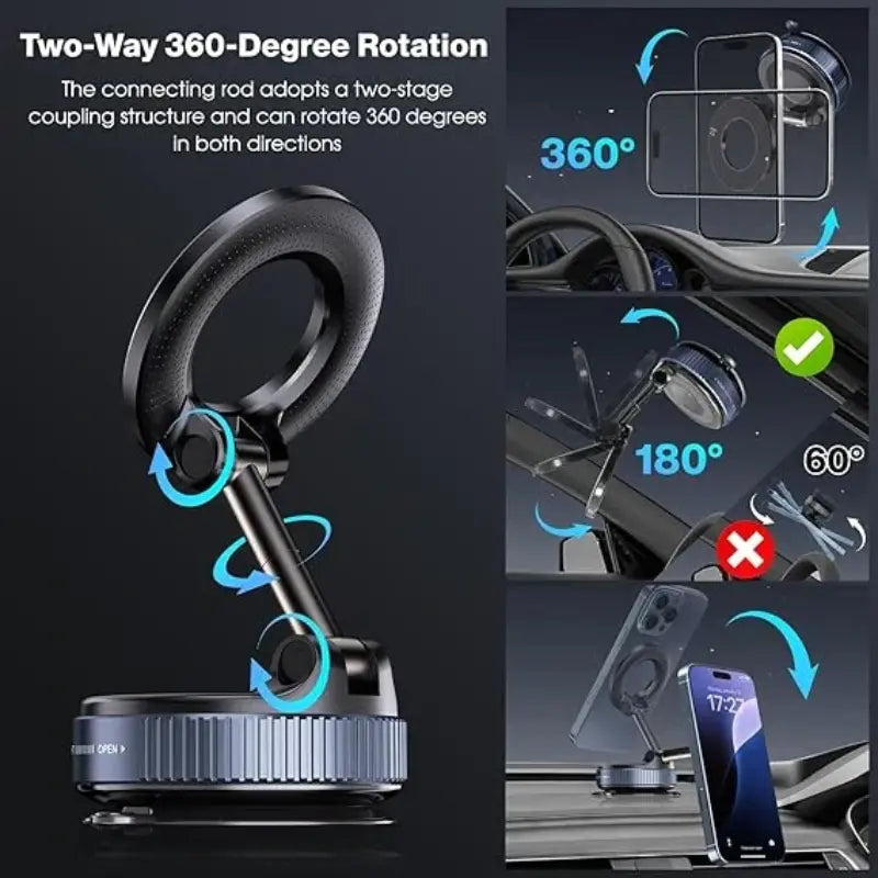 FlexiMag™ 360° Magnetic Phone Stand | Works with  All Phones & Cases