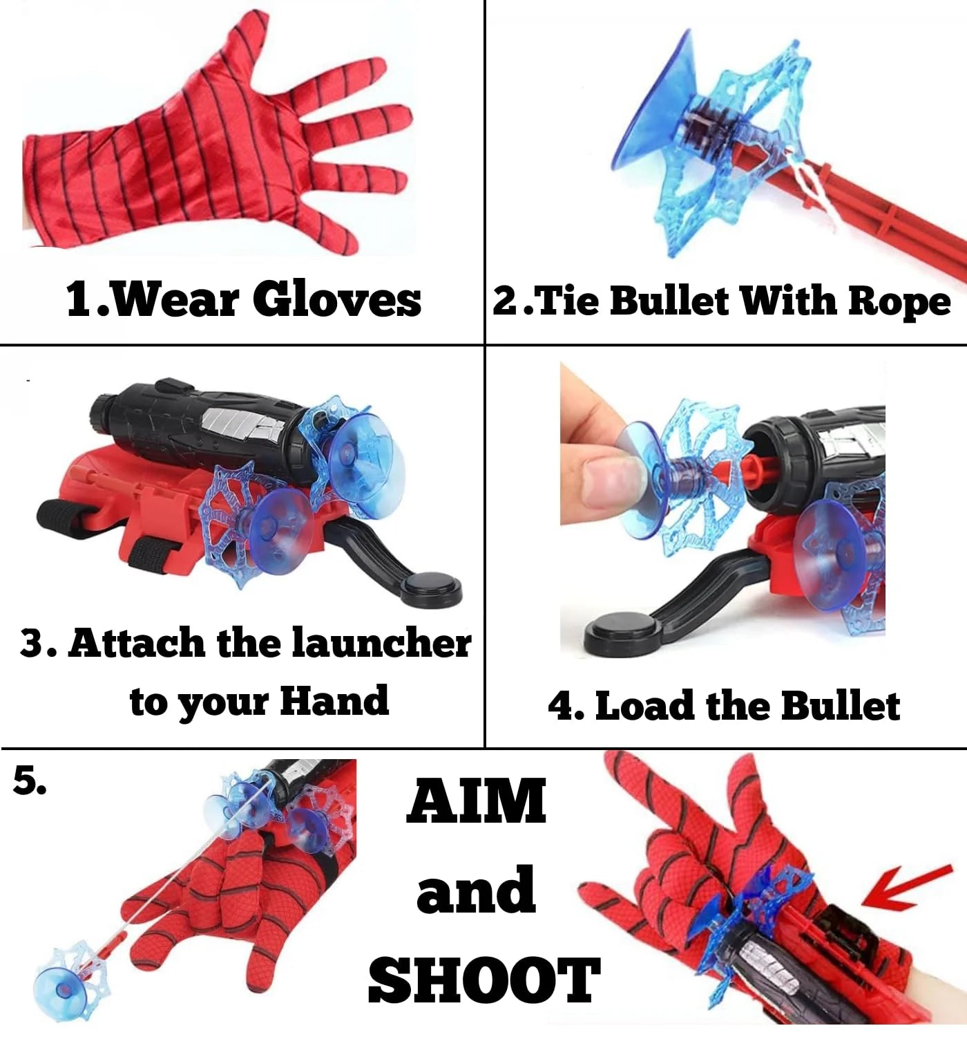 Spiderman Web Shooter (Buy 1 Get 1) - Pack of 2 for Both Hands